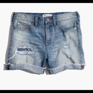 Madewell Denim Boyshorts Rip and Repair Edition